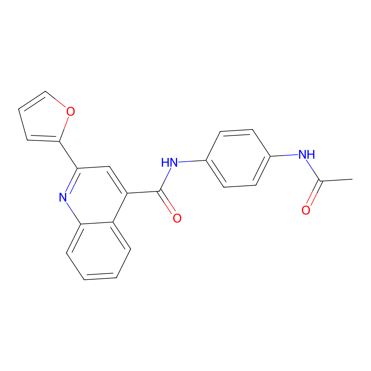 N-(4-acetamidophenyl)-2-(furan-2-yl)quinoline-4-carboxamide molecular structure, CAS 761418-59-1