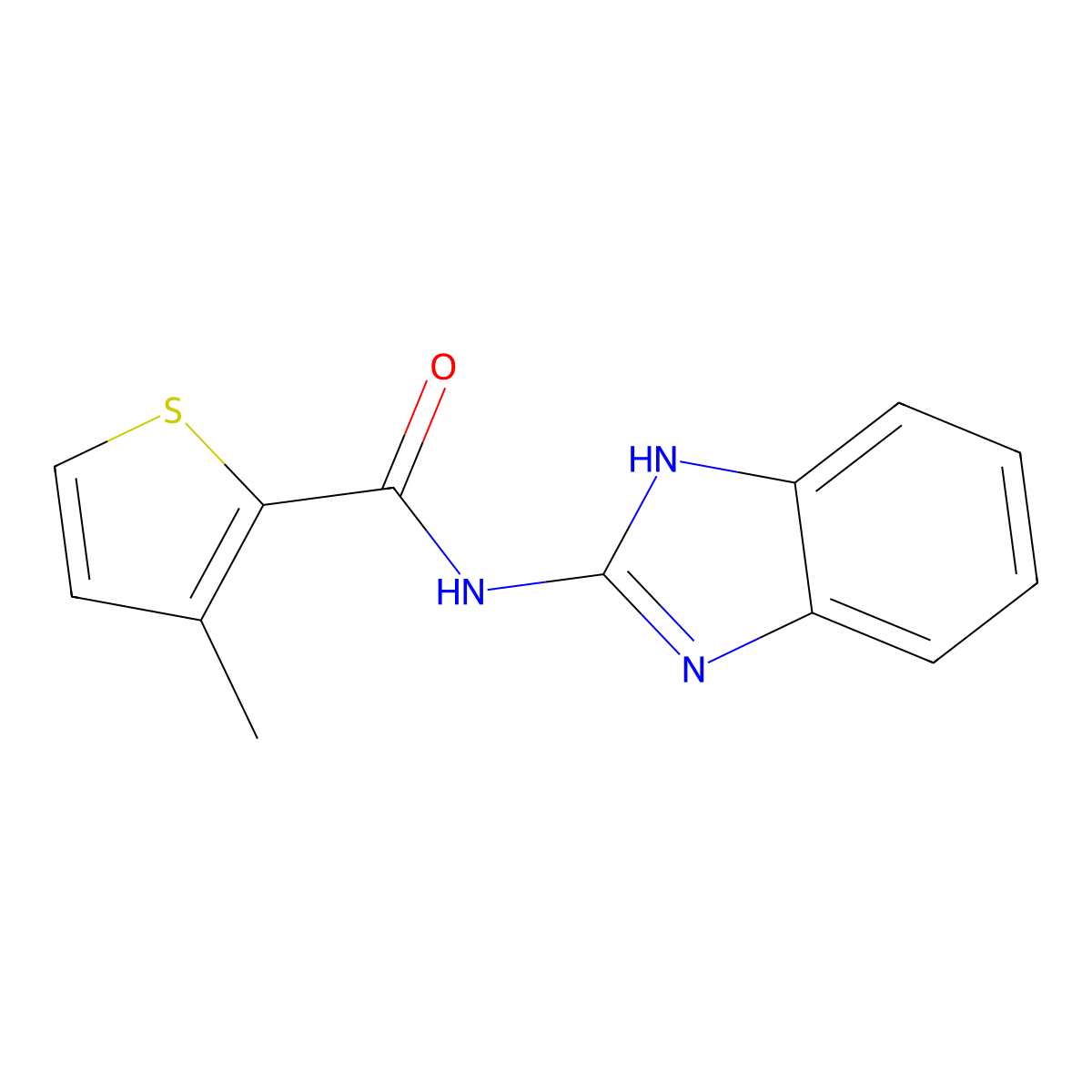 N-(1H-benzimidazol-2-yl)-3-methylthiophene-2-carboxamide molecular structure, CAS 761418-68-2