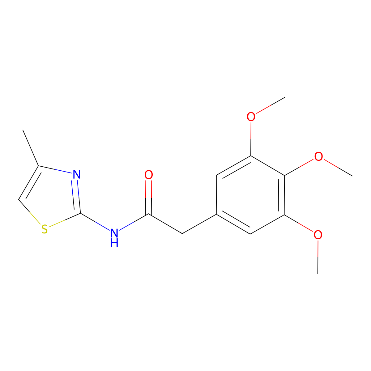 N-(4-methyl-1,3-thiazol-2-yl)-2-(3,4,5-trimethoxyphenyl)acetamide molecular structure, CAS 761419-80-1