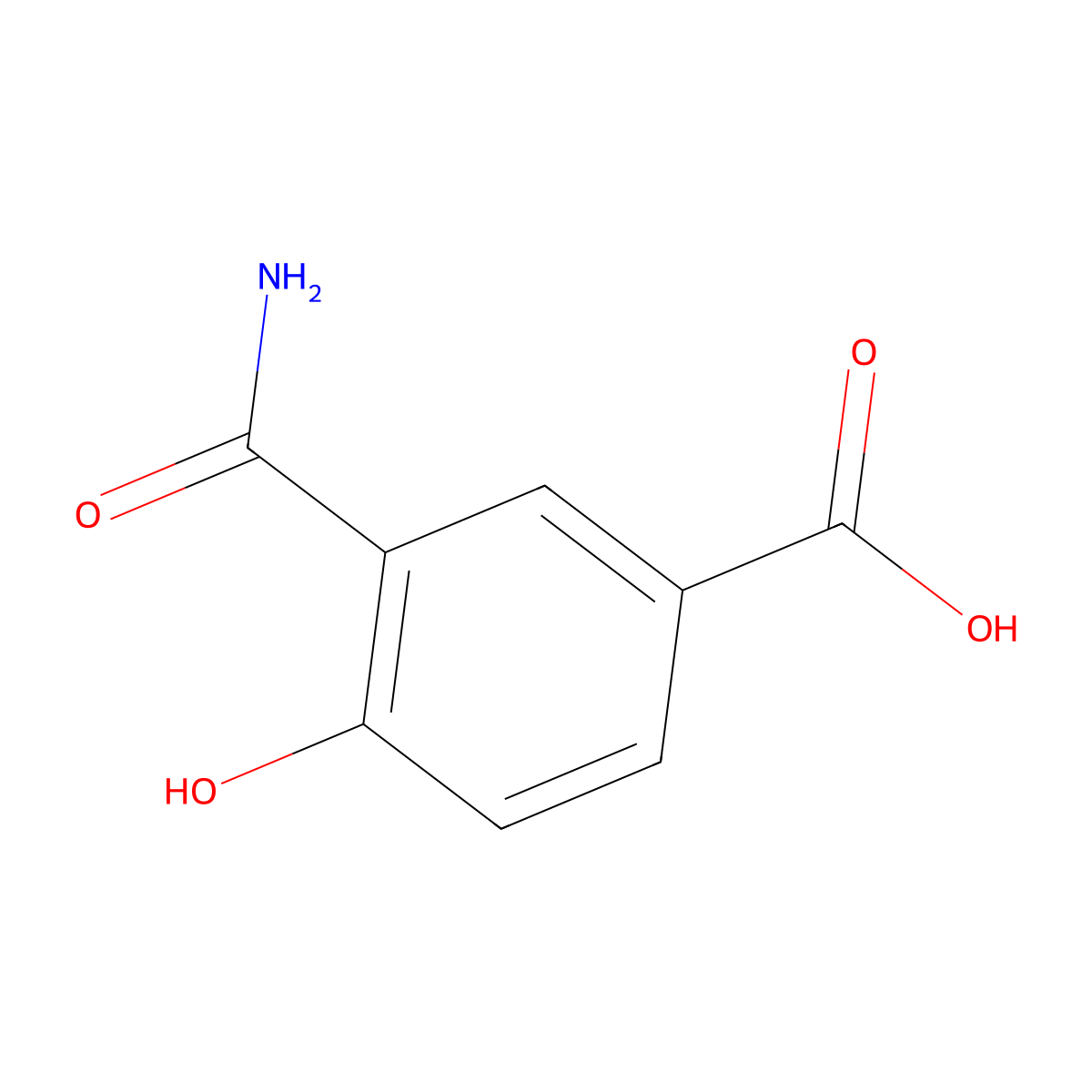 3-Carbamoyl-4-hydroxybenzoic acid molecular structure, CAS 76142-87-5