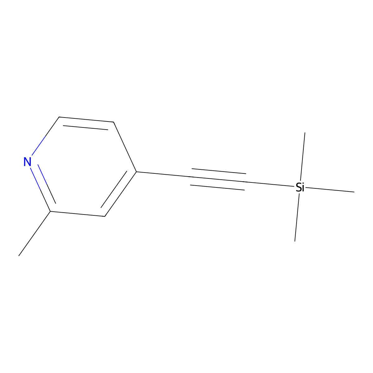 2-Methyl-4-((trimethylsilyl)ethynyl)pyridine molecular structure, CAS 761426-51-1