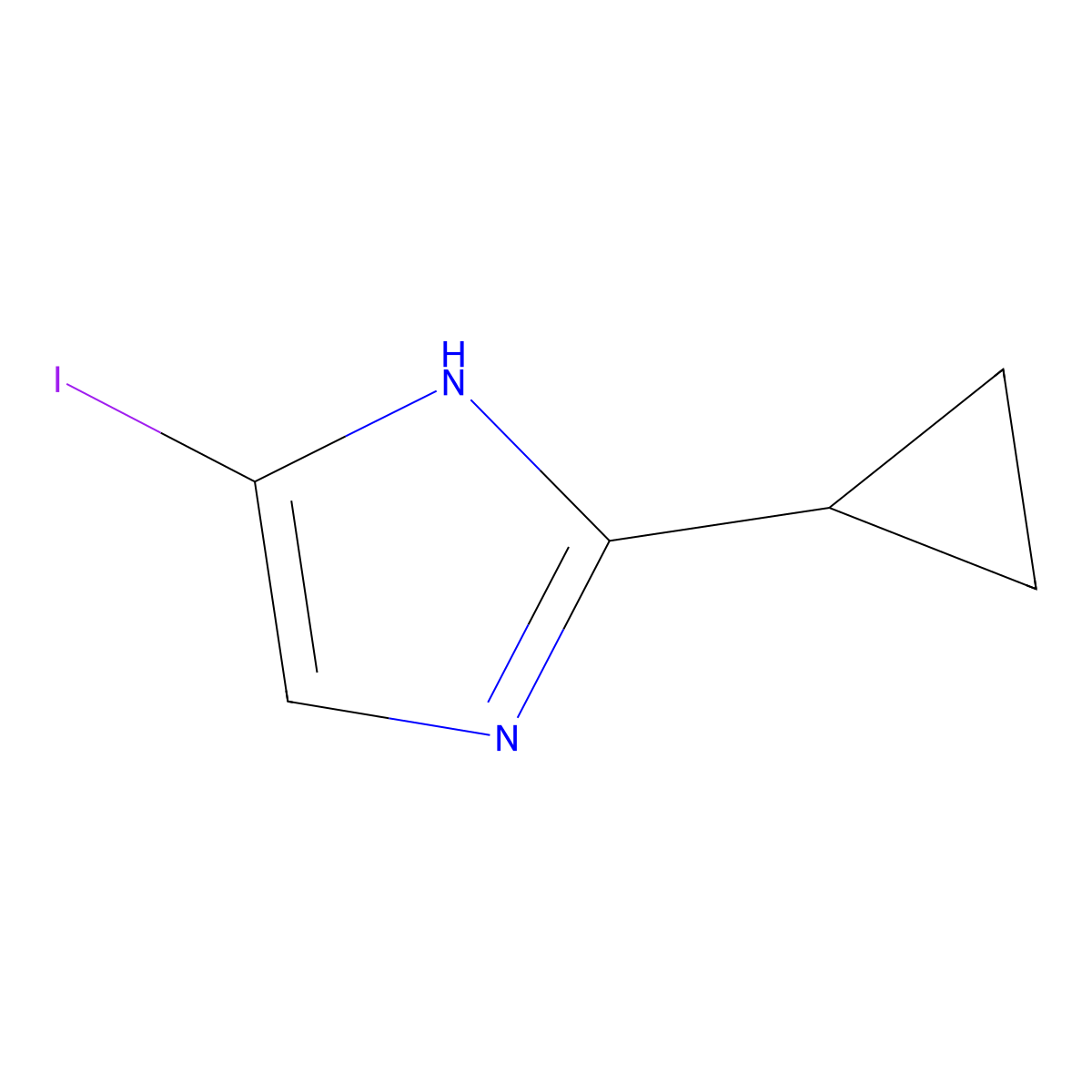 2-cyclopropyl-5-iodo-1H-imidazole molecular structure, CAS 761426-65-7