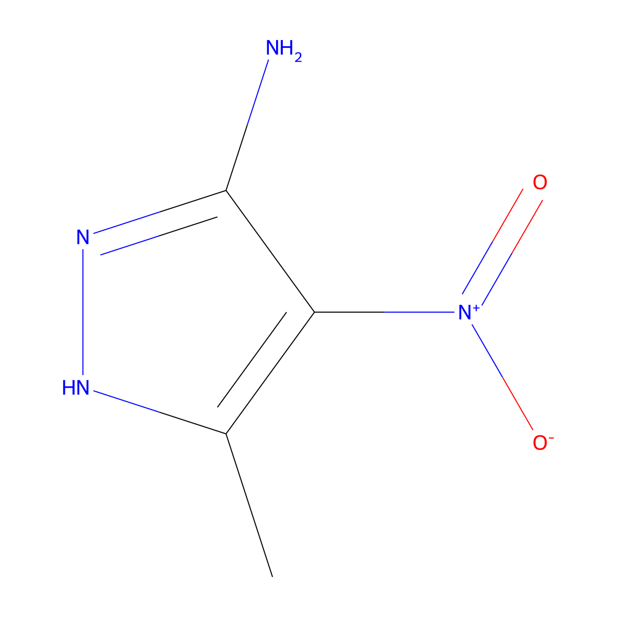 3-Methyl-4-nitro-1H-pyrazol-5-amine molecular structure, CAS 76143-53-8