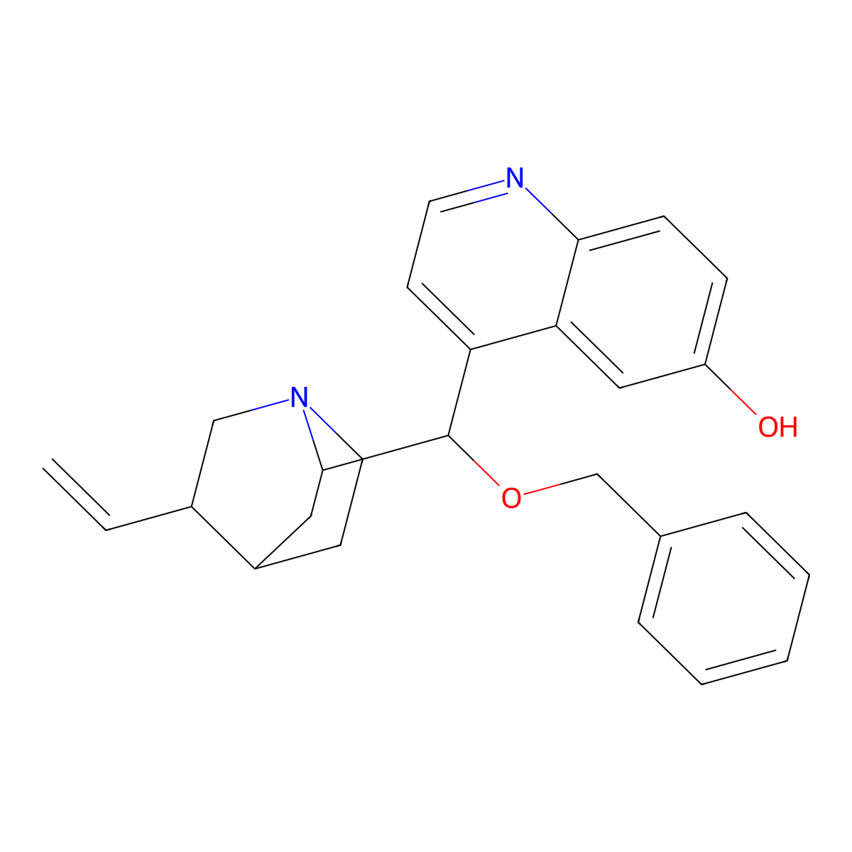 (9S)-9-(Phenylmethoxy)-cinchonan-6'-ol molecular structure, CAS 761434-35-9