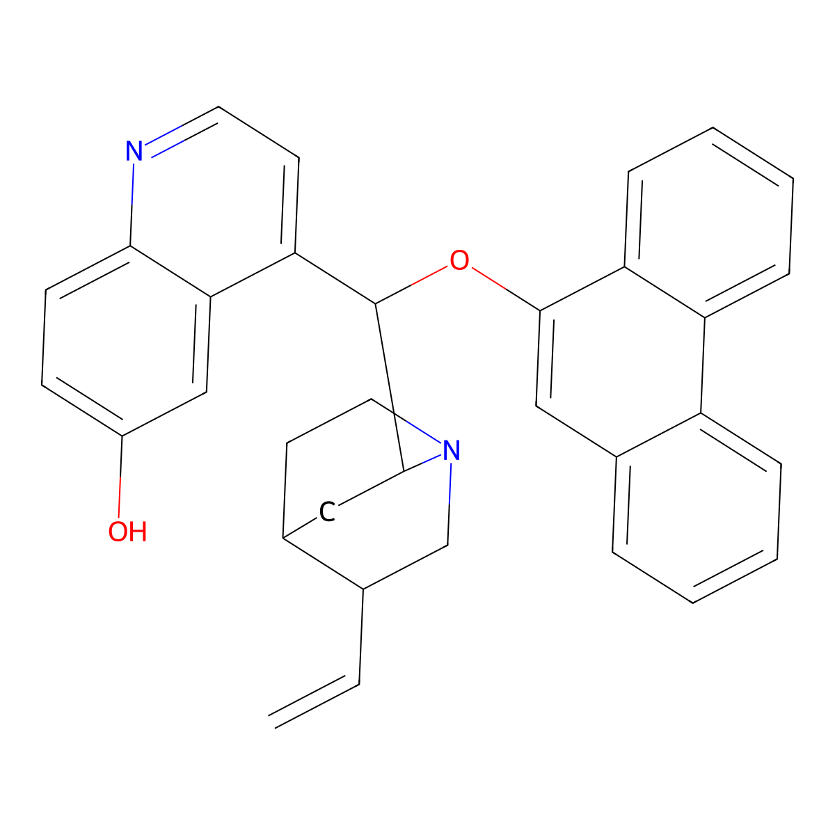 (9S)-9-(9-Phenanthrenyloxy)cinchonan-6'-ol molecular structure, CAS 761434-36-0