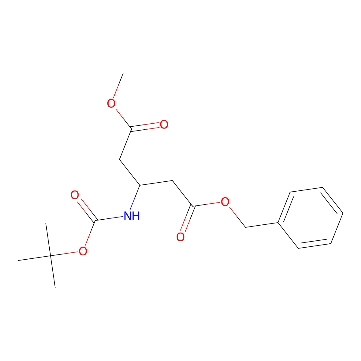 (S)-1-Benzyl 5-methyl 3-((tert-butoxycarbonyl)amino)pentanedioate molecular structure, CAS 76144-15-5