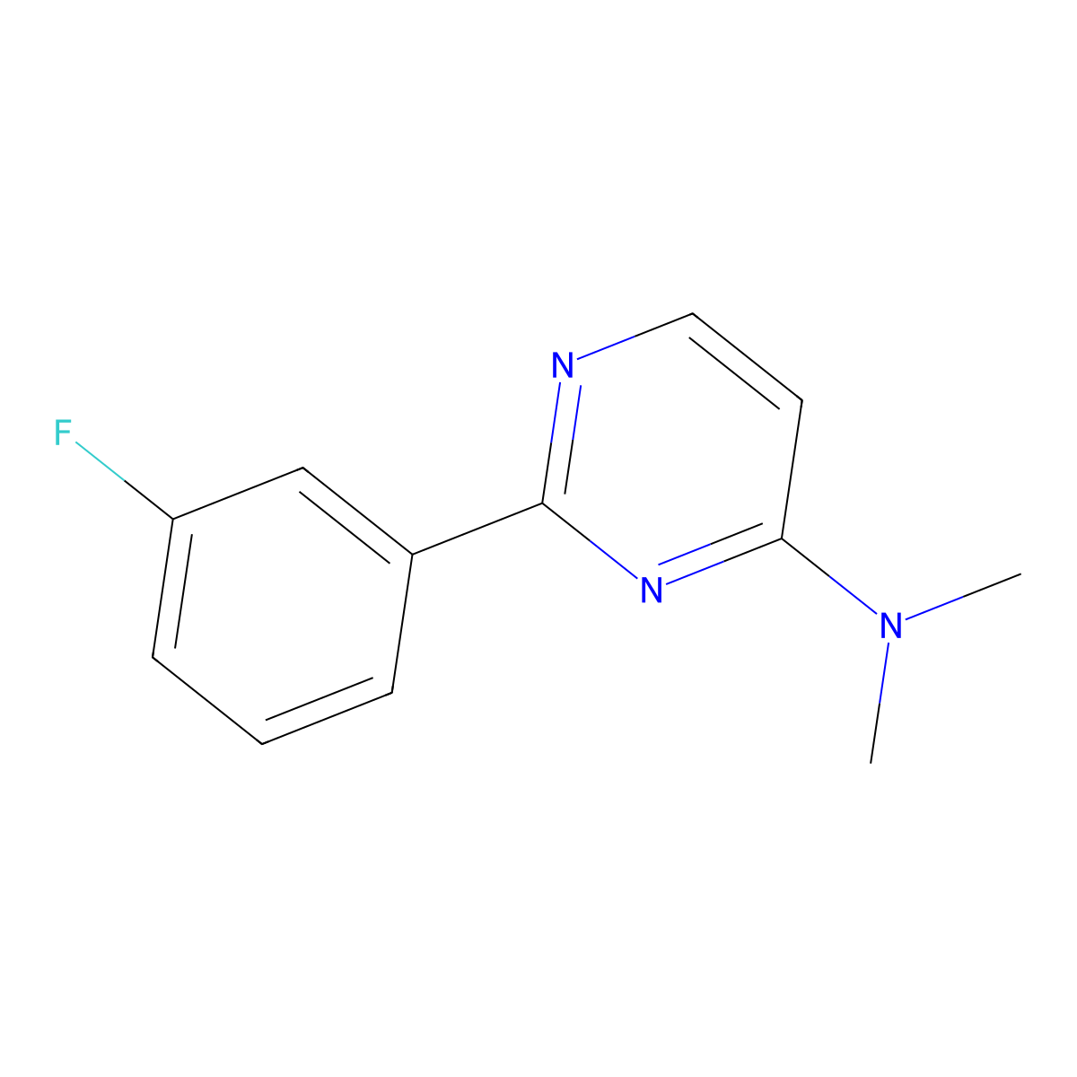 4-Dimethylamino-2-(3-fluorophenyl)pyrimidine molecular structure, CAS 76144-35-9