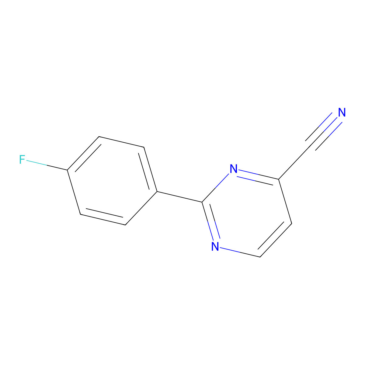 2-(4-Fluorophenyl)pyrimidine-4-carbonitrile molecular structure, CAS 76144-36-0