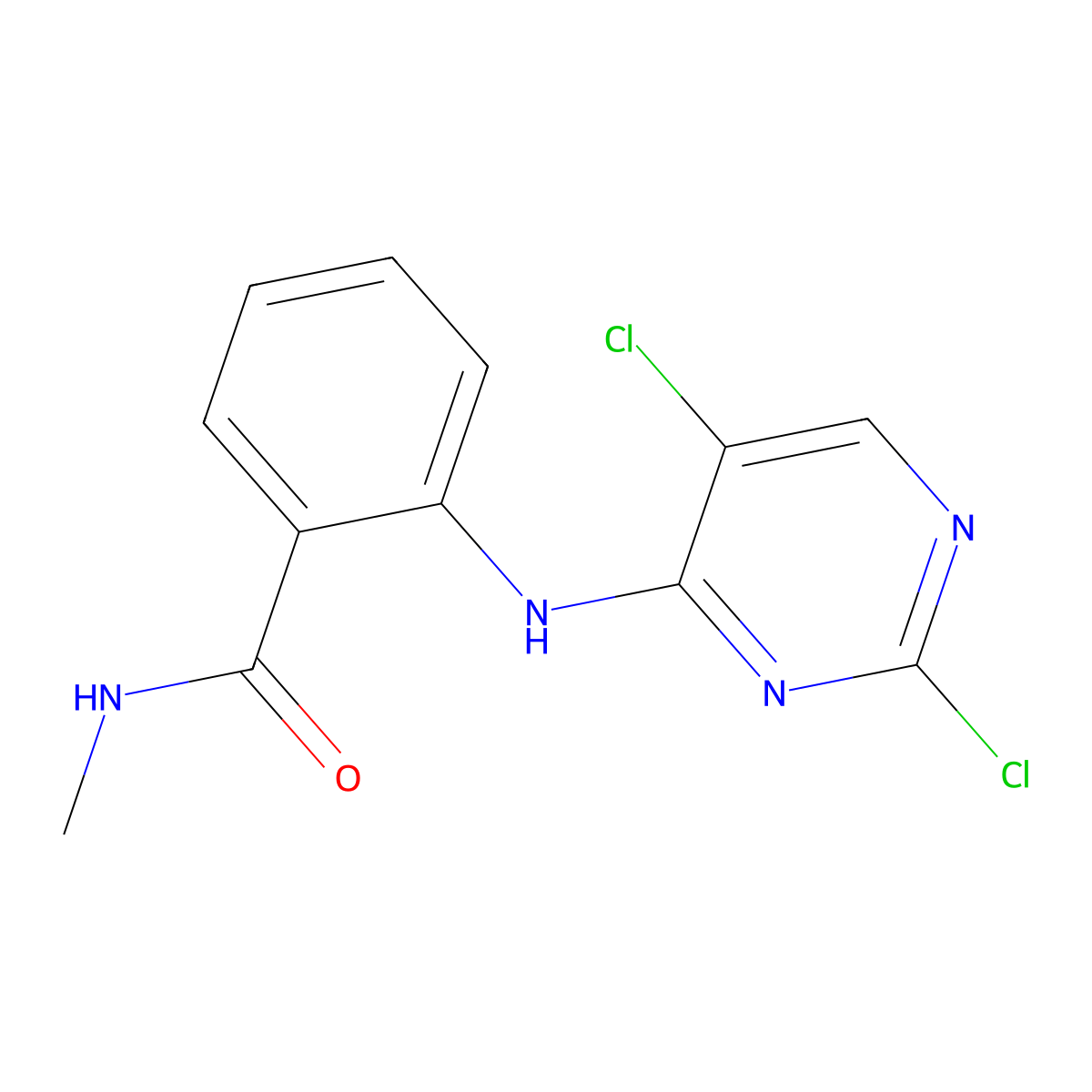 2-(2,5-Dichloropyrimidin-4-ylamino)-N-methylbenzamide molecular structure, CAS 761440-08-8
