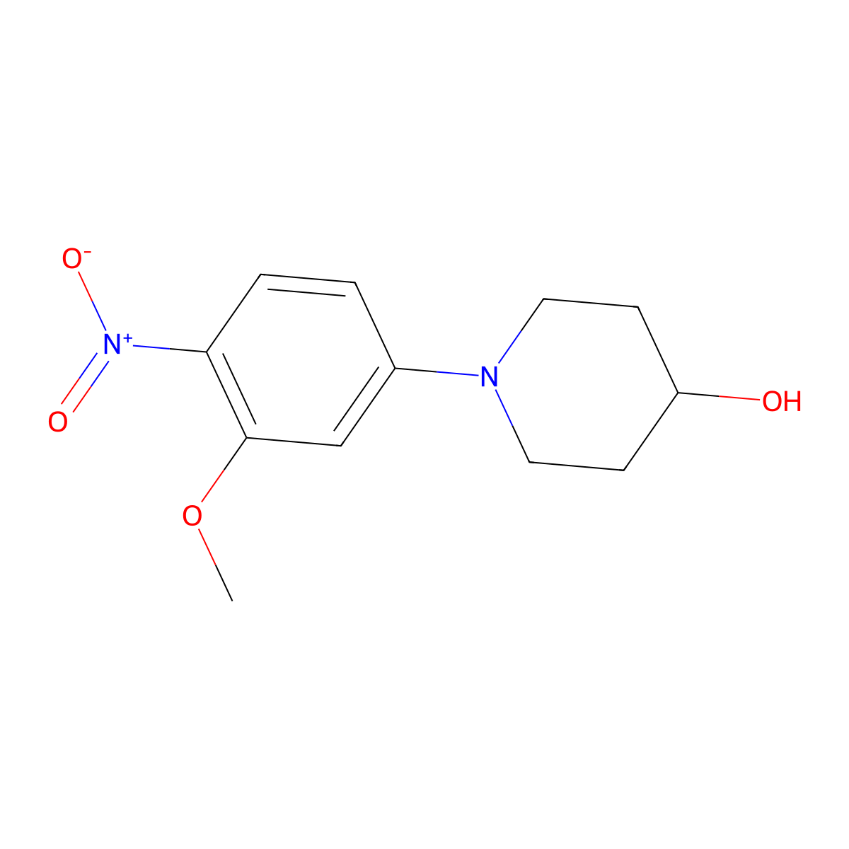 1-(3-Methoxy-4-nitrophenyl)piperidin-4-ol molecular structure, CAS 761440-22-6