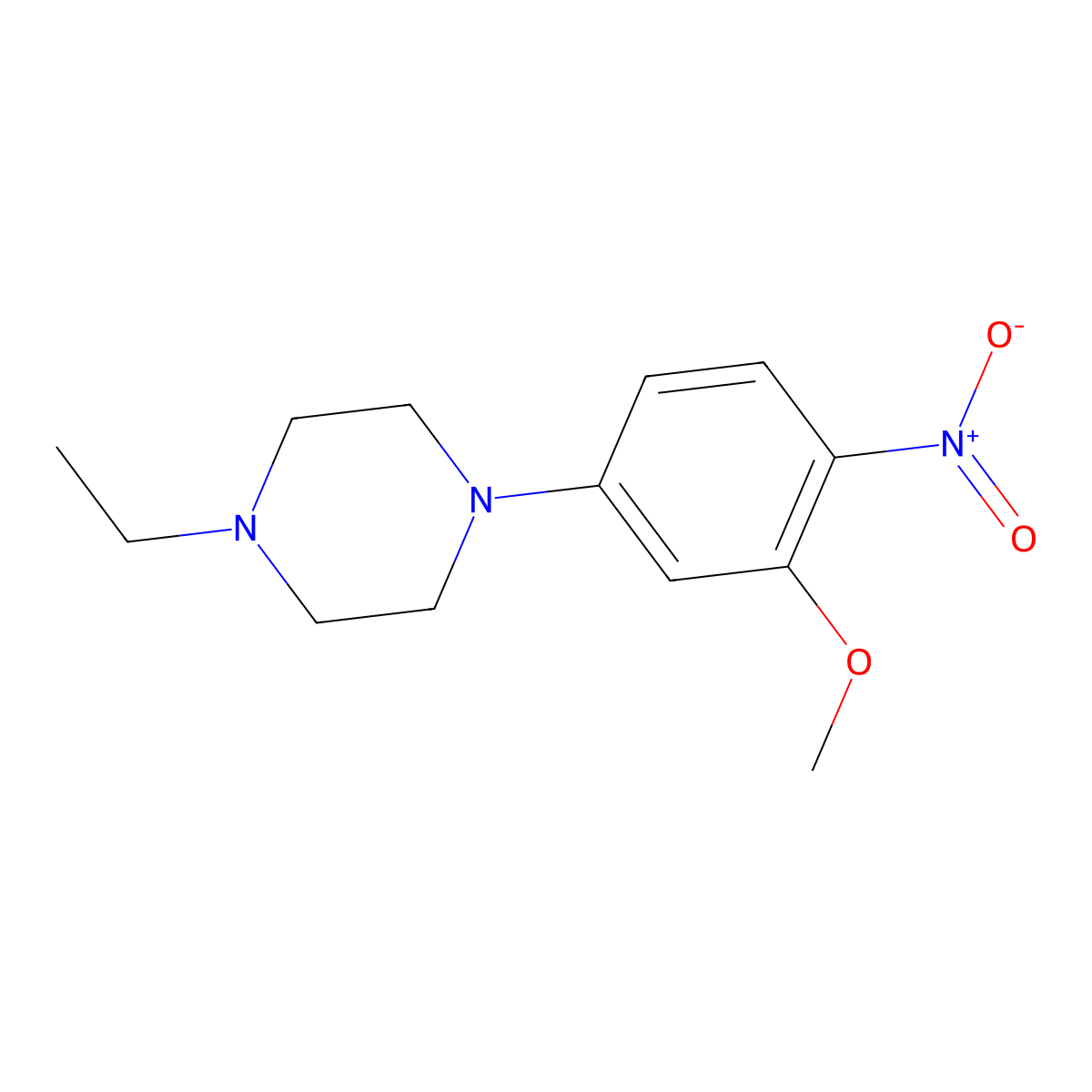 1-Ethyl-4-(3-methoxy-4-nitrophenyl)piperazine molecular structure, CAS 761440-34-0