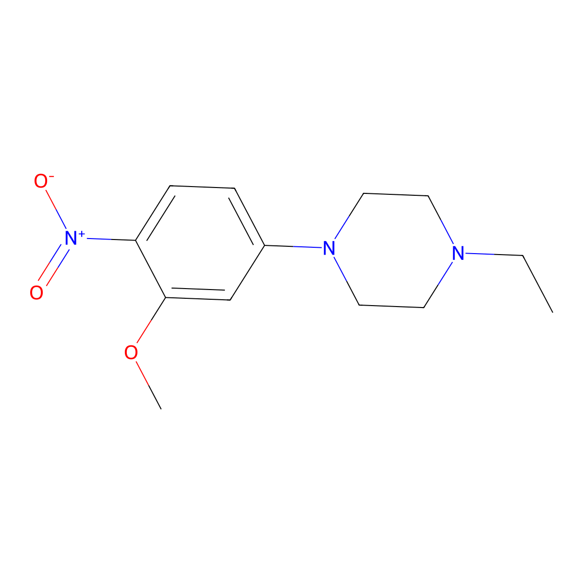 1-Ethyl-4-(3-methoxy-4-nitrophenyl)piperazine molecular structure, CAS 761440-34-0