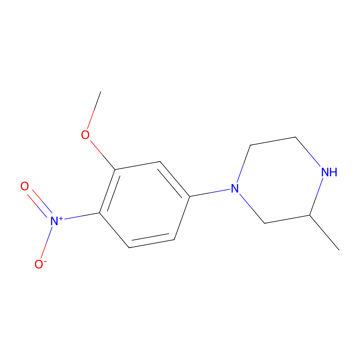 1-(3-Methoxy-4-nitrophenyl)-3-methylpiperazine molecular structure, CAS 761440-46-4