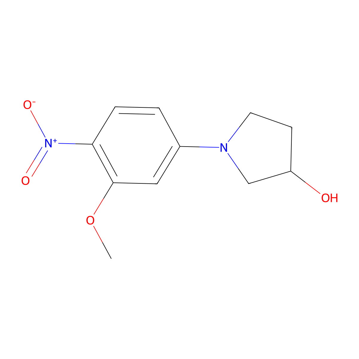 1-(3-Methoxy-4-nitrophenyl)pyrrolidin-3-ol molecular structure, CAS 761440-58-8