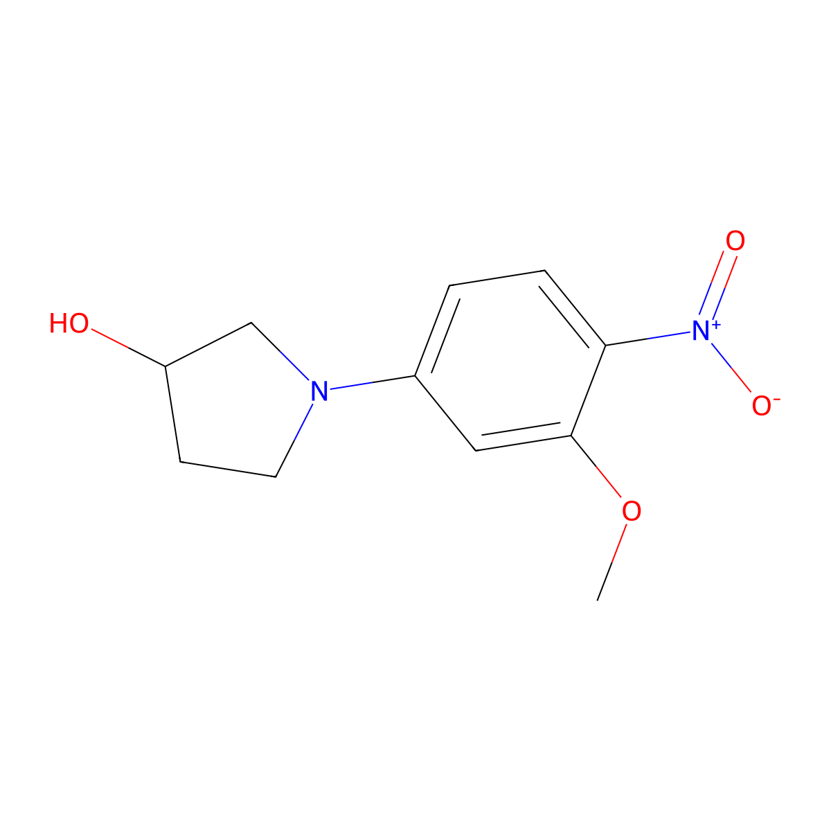 1-(3-Methoxy-4-nitrophenyl)pyrrolidin-3-ol molecular structure, CAS 761440-58-8