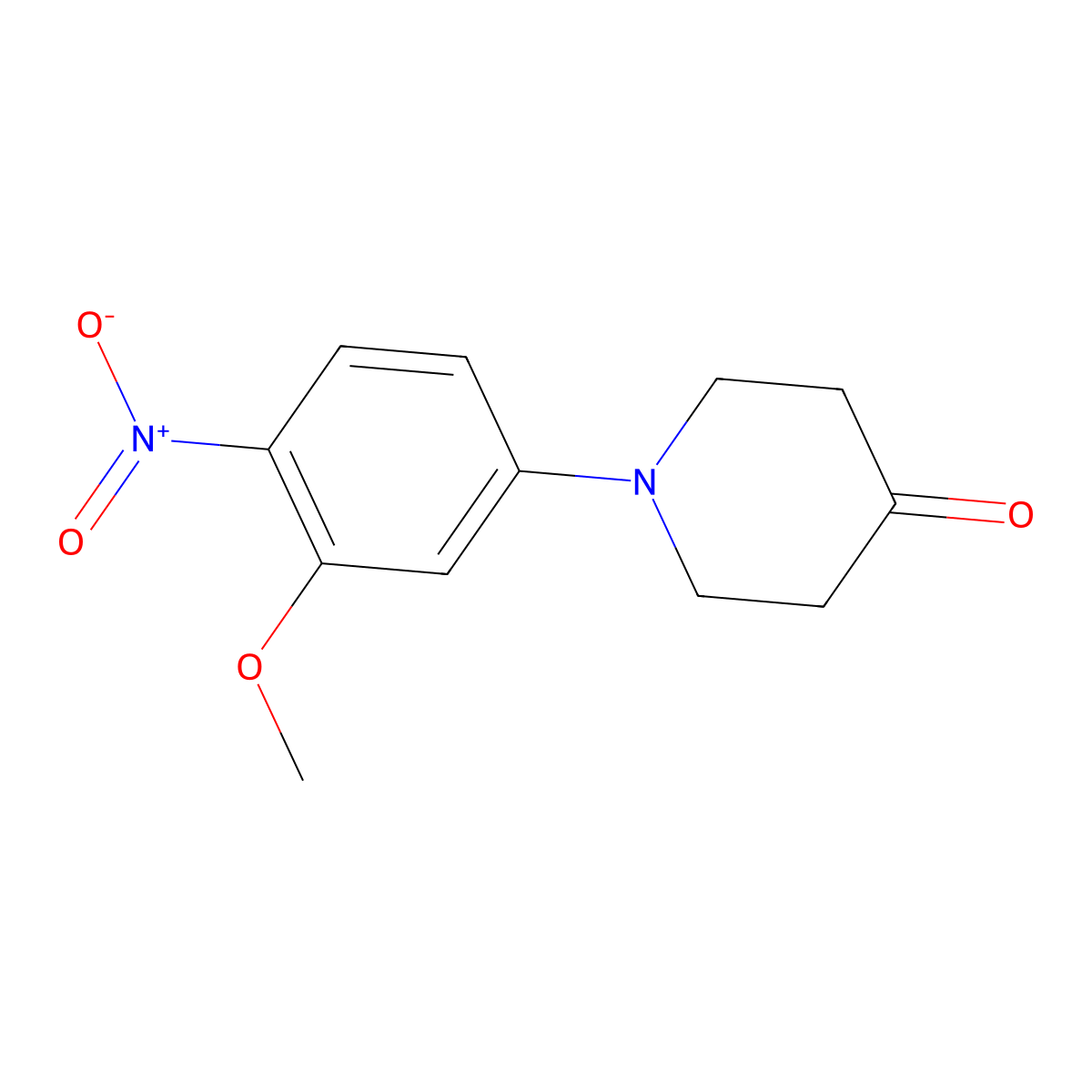 1-(3-Methoxy-4-nitrophenyl)piperidin-4-one molecular structure, CAS 761440-64-6