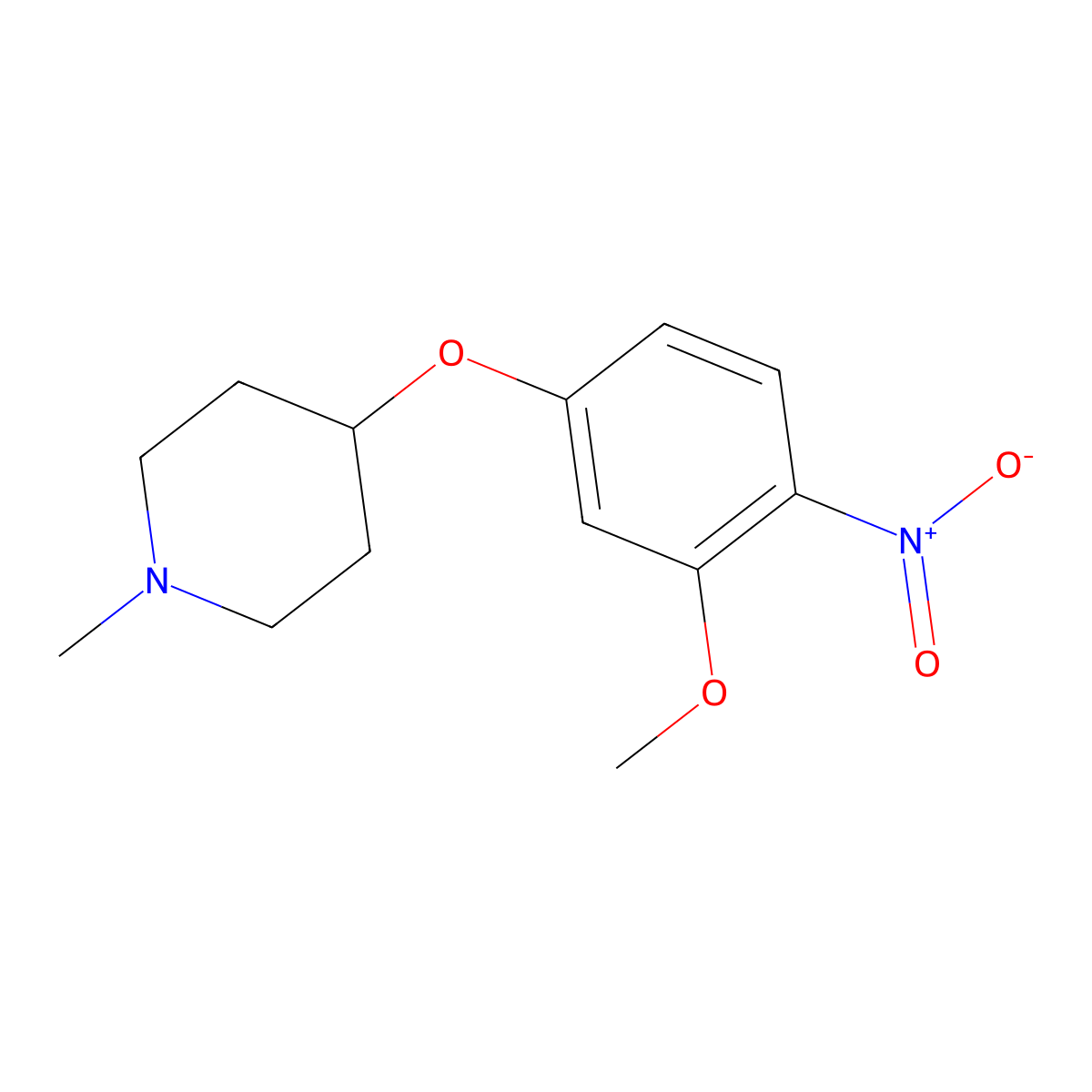 4-(3-Methoxy-4-nitrophenoxy)-1-methylpiperidine molecular structure, CAS 761440-68-0