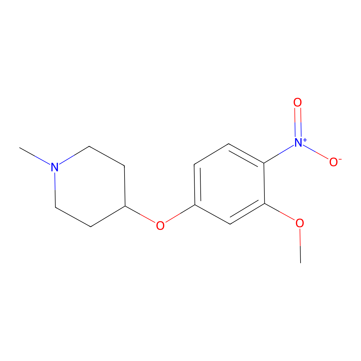 4-(3-Methoxy-4-nitrophenoxy)-1-methylpiperidine molecular structure, CAS 761440-68-0