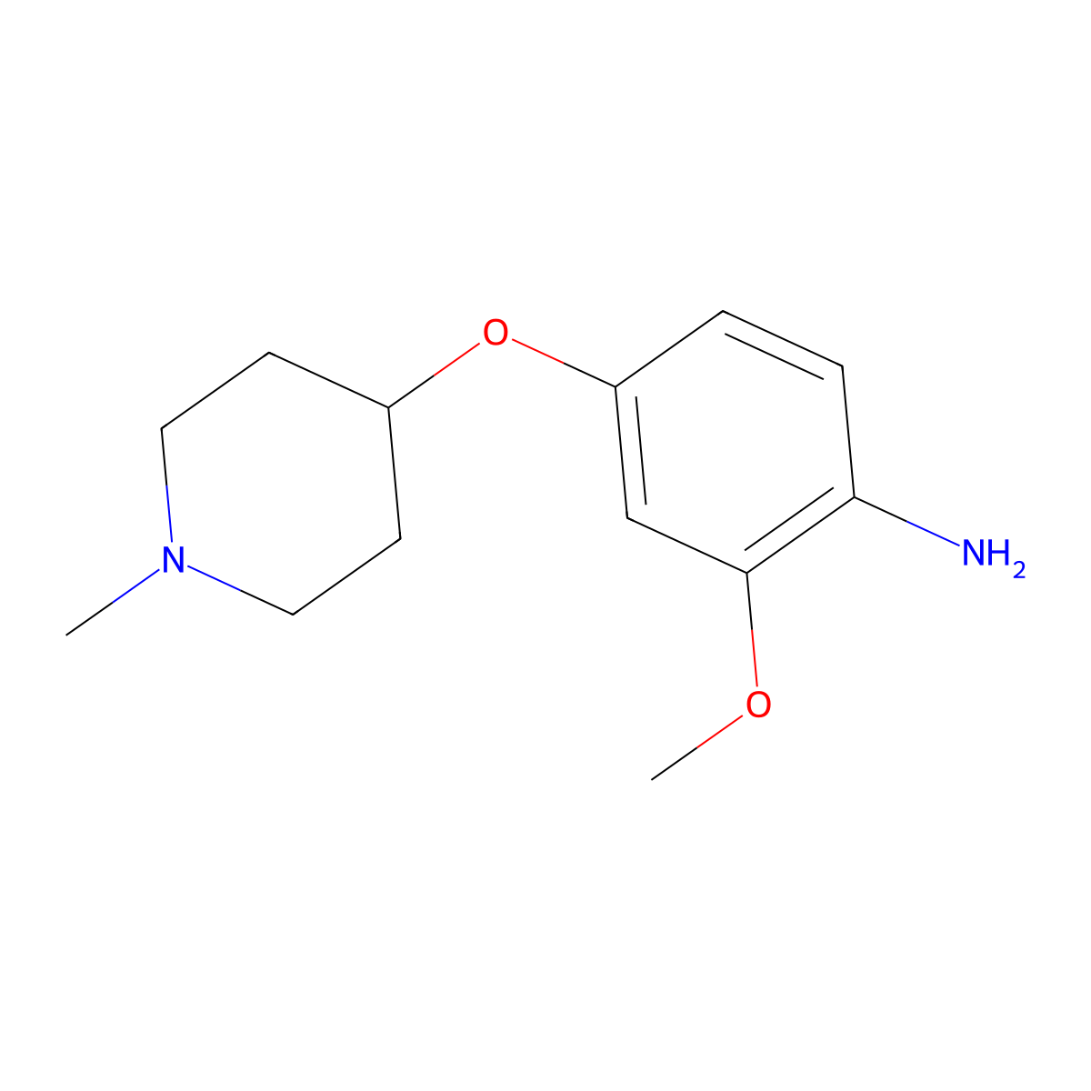 2-Methoxy-4-((1-methylpiperidin-4-yl)oxy)aniline molecular structure, CAS 761440-71-5