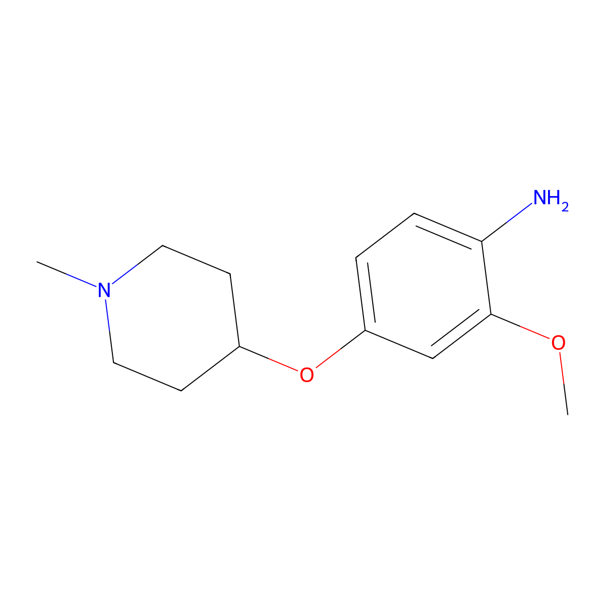 2-Methoxy-4-((1-methylpiperidin-4-yl)oxy)aniline molecular structure, CAS 761440-71-5