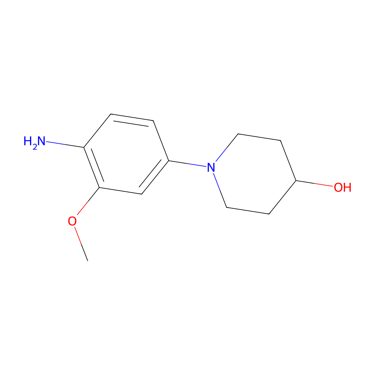 1-(4-Amino-3-methoxyphenyl)piperidin-4-ol molecular structure, CAS 761440-87-3
