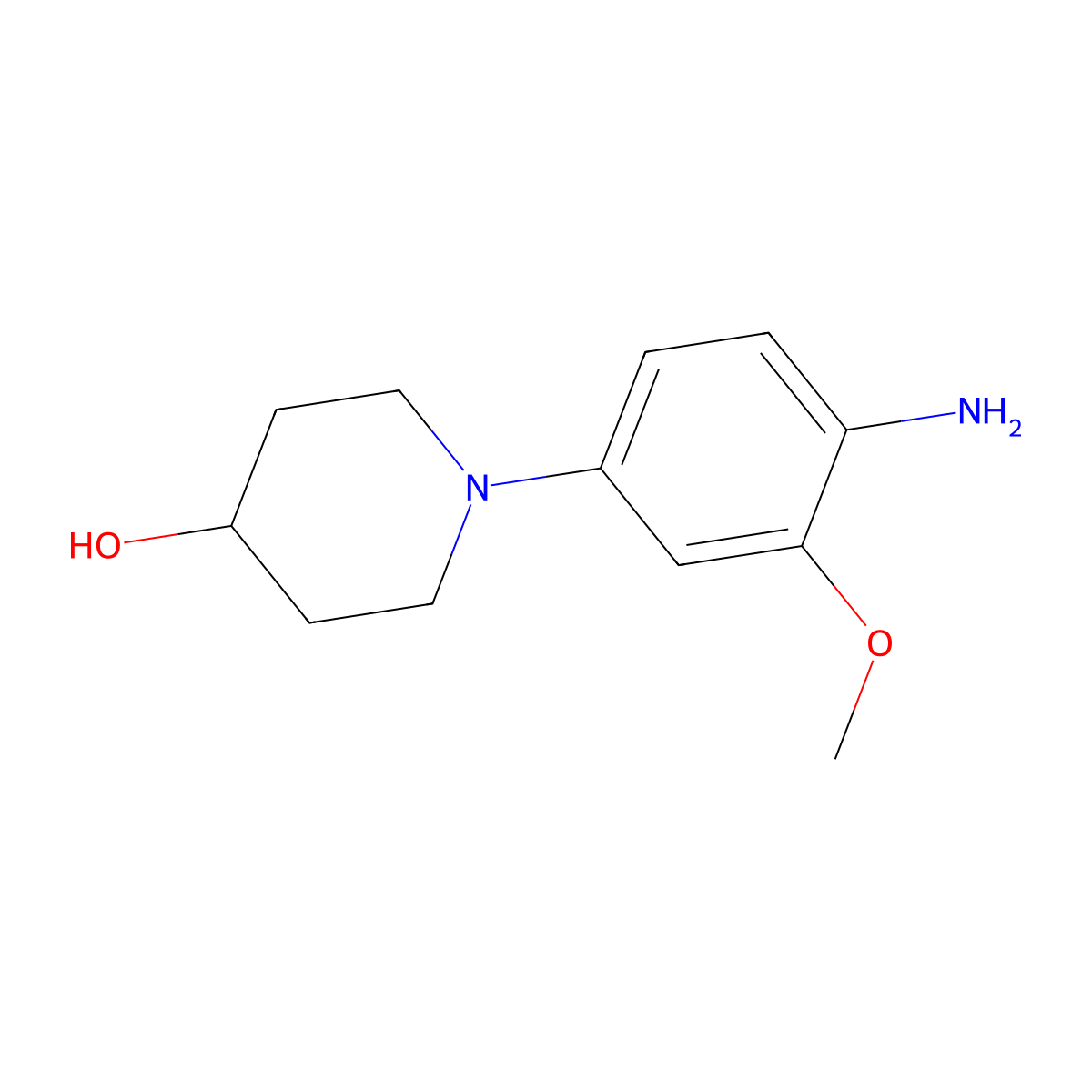 1-(4-Amino-3-methoxyphenyl)piperidin-4-ol molecular structure, CAS 761440-87-3