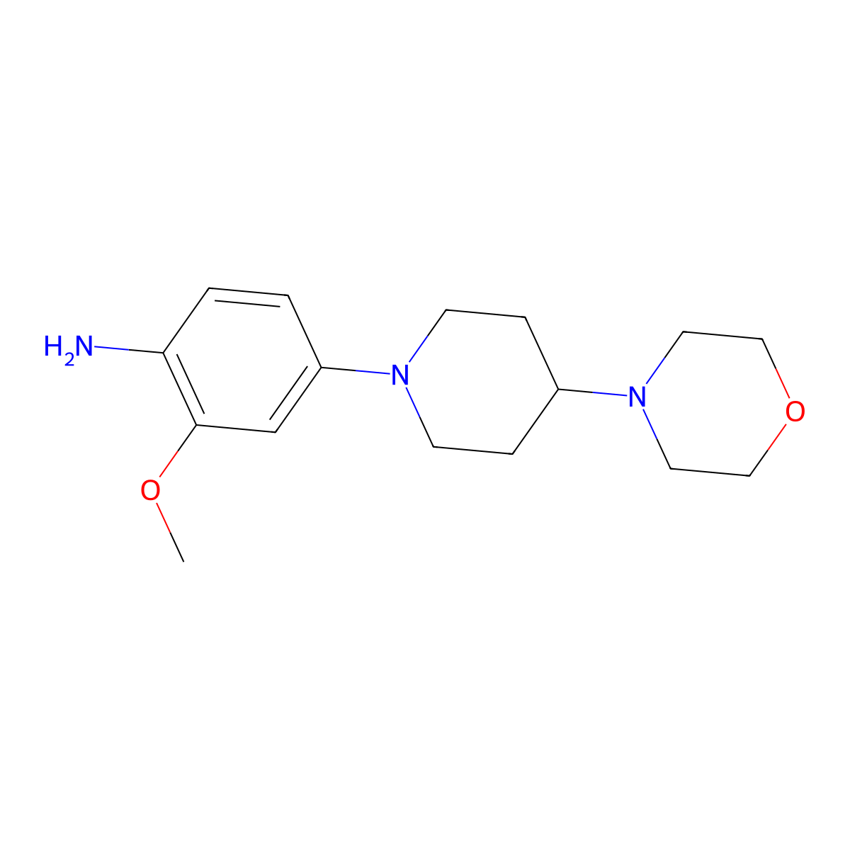 2-(Methyloxy)-4-[4-(4-morpholinyl)-1-piperidinyl]aniline molecular structure, CAS 761440-91-9