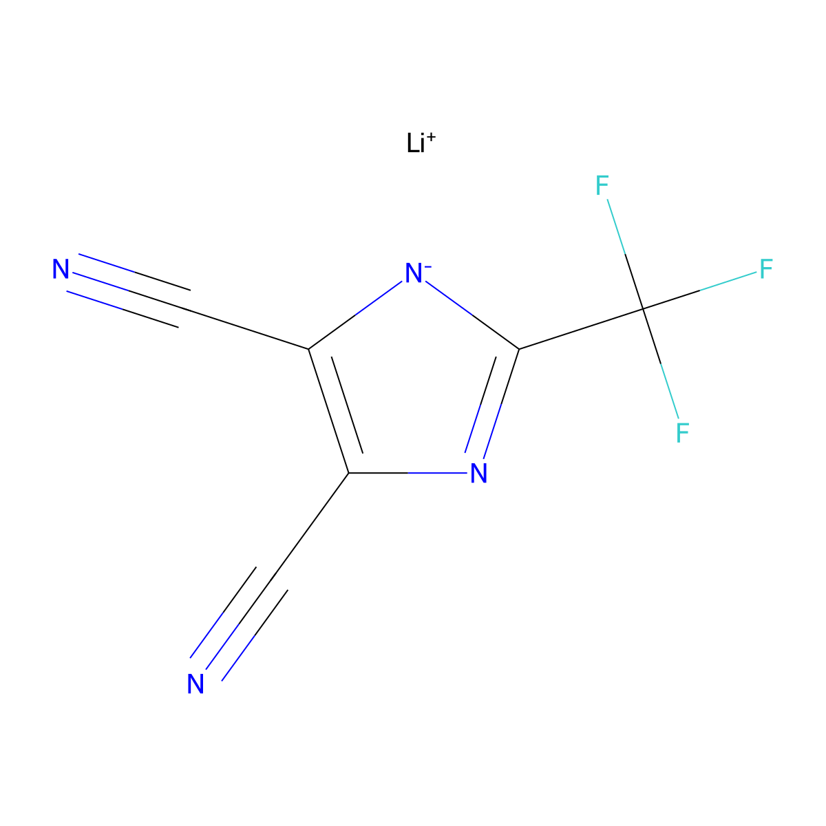 Lithium 4,5-dicyano-2-(trifluoromethyl)imidazolate molecular structure, CAS 761441-54-7