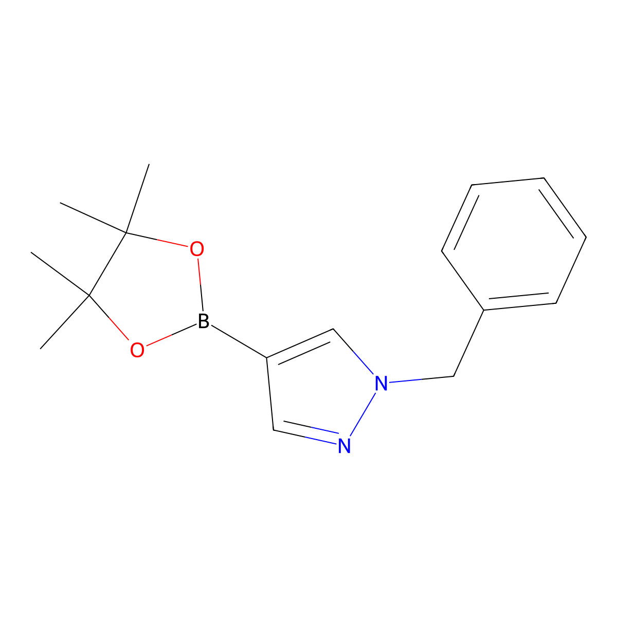 1-Benzyl-4-(4,4,5,5-tetramethyl-1,3,2-dioxaborolan-2-yl)-1H-pyrazole molecular structure, CAS 761446-45-1