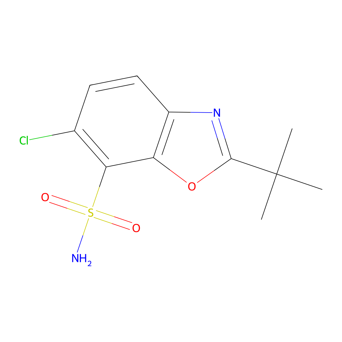 2-(tert-Butyl)-6-chlorobenzo[d]oxazole-7-sulfonamide molecular structure, CAS 761448-08-2