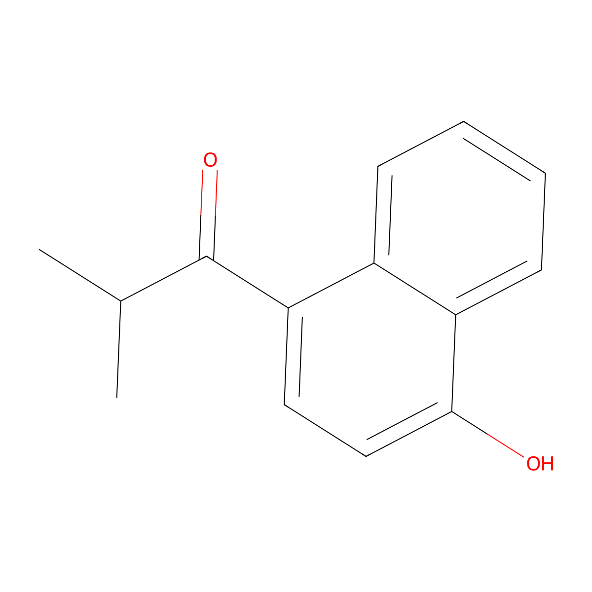 1-Propanone, 1-(4-hydroxy-1-naphthalenyl)-2-methyl- molecular structure, CAS 761459-41-0