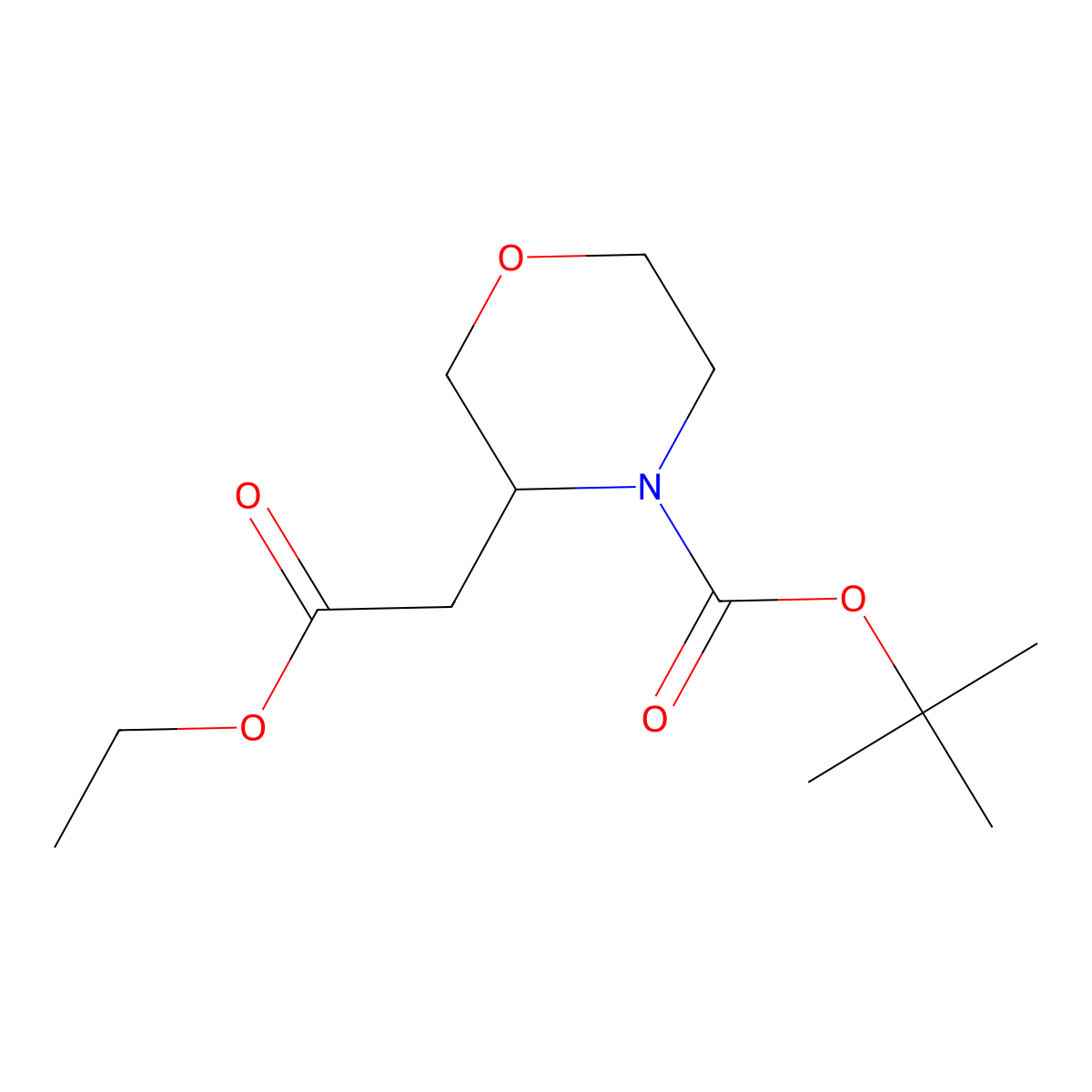 tert-Butyl 3-(2-ethoxy-2-oxoethyl)morpholine-4-carboxylate molecular structure, CAS 761460-02-0
