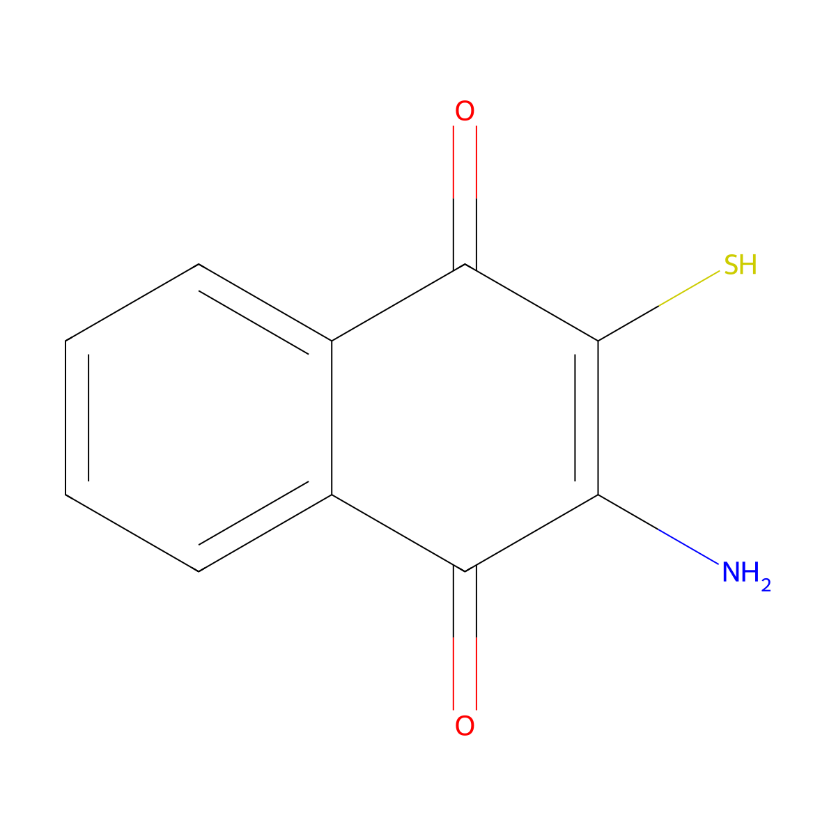 2-Amino-3-sulfanylnaphthalene-1,4-dione molecular structure, CAS 76148-76-0
