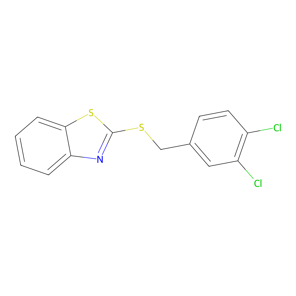 1,3-Benzothiazol-2-YL 3,4-dichlorobenzyl sulfide molecular structure, CAS 76151-76-3
