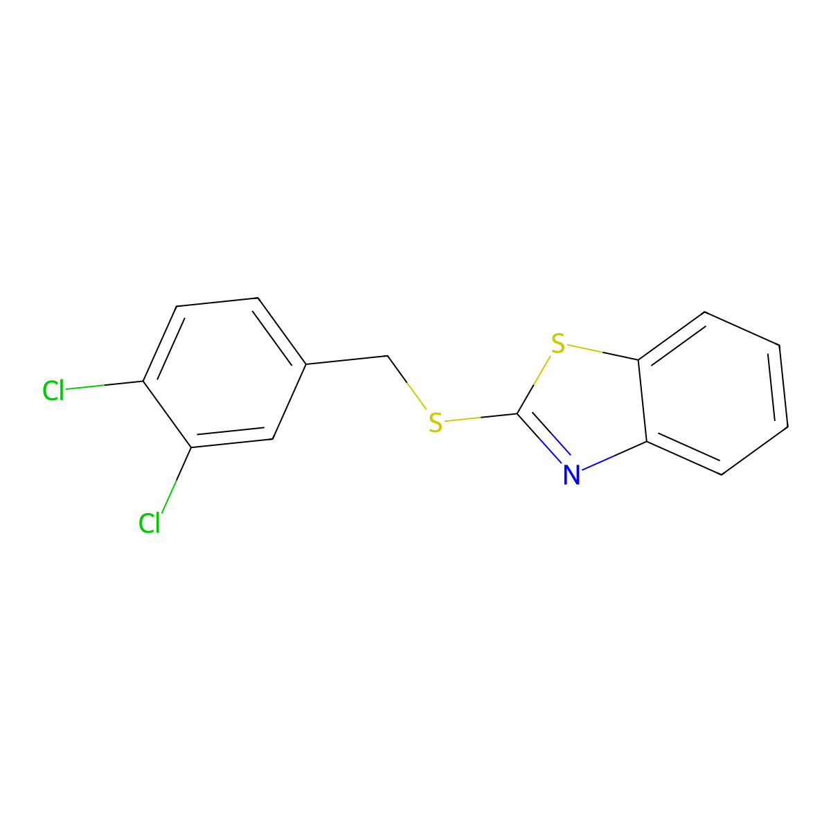 1,3-Benzothiazol-2-YL 3,4-dichlorobenzyl sulfide molecular structure, CAS 76151-76-3