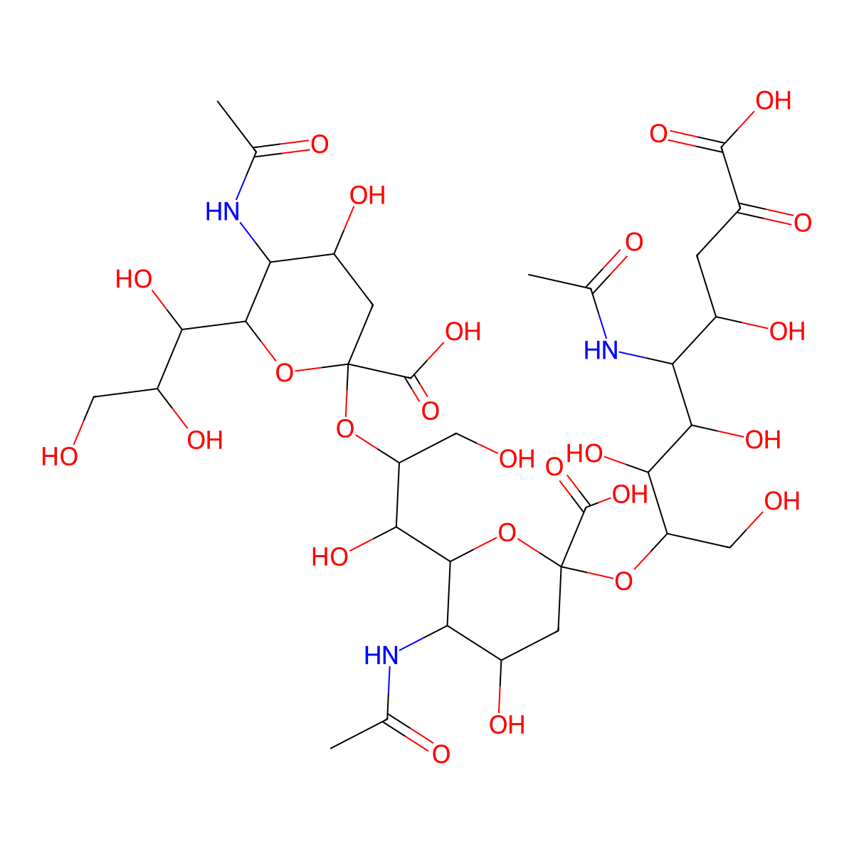 N-Acetylneuraminic Acid Trimer alpha(2-8) molecular structure, CAS 76152-09-5