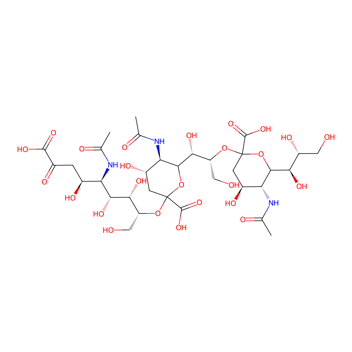 N-Acetylneuraminic Acid Trimer alpha(2-8) molecular structure, CAS 76152-09-5