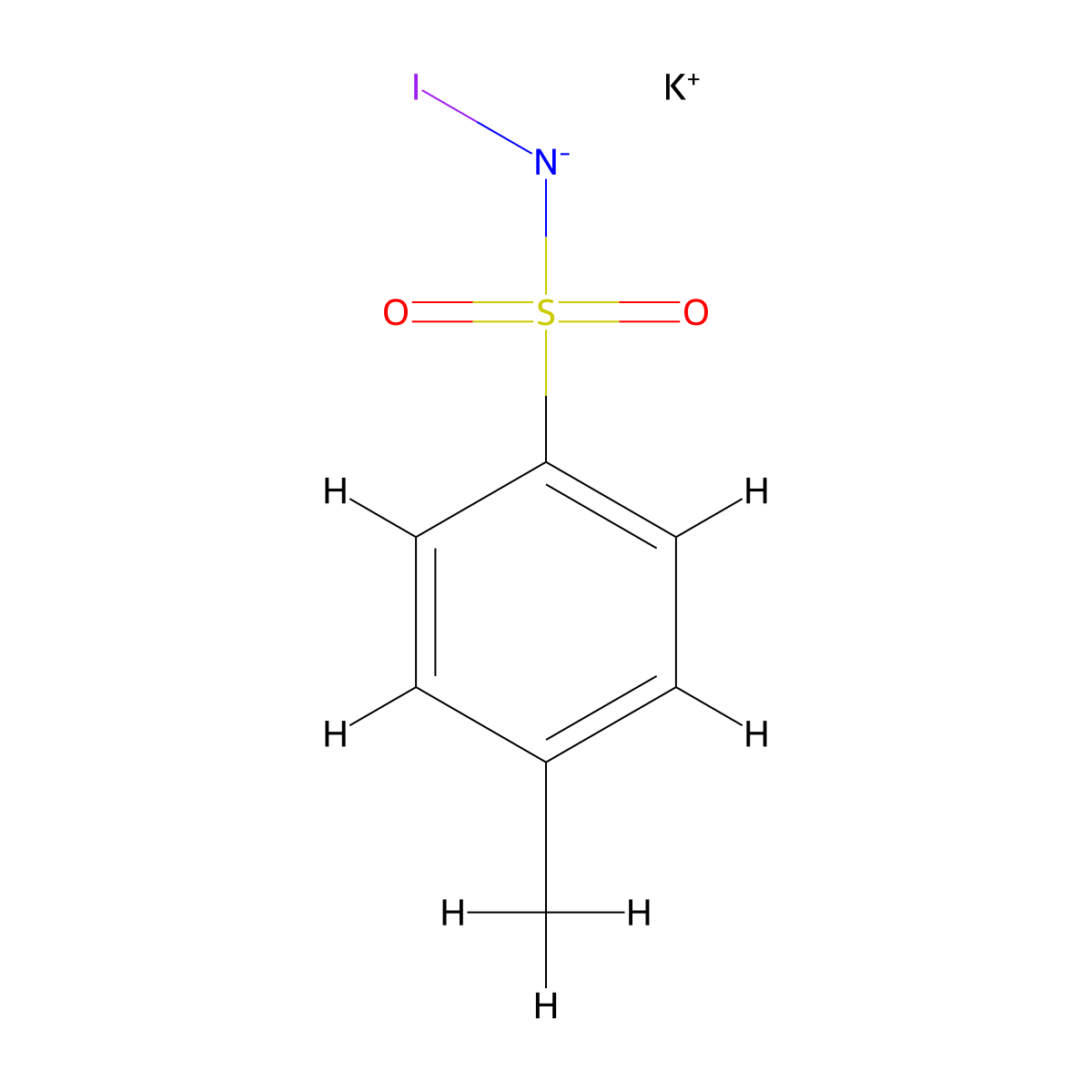 Potassium iodo(4-methylbenzenesulfonyl)azanide molecular structure, CAS 76152-15-3