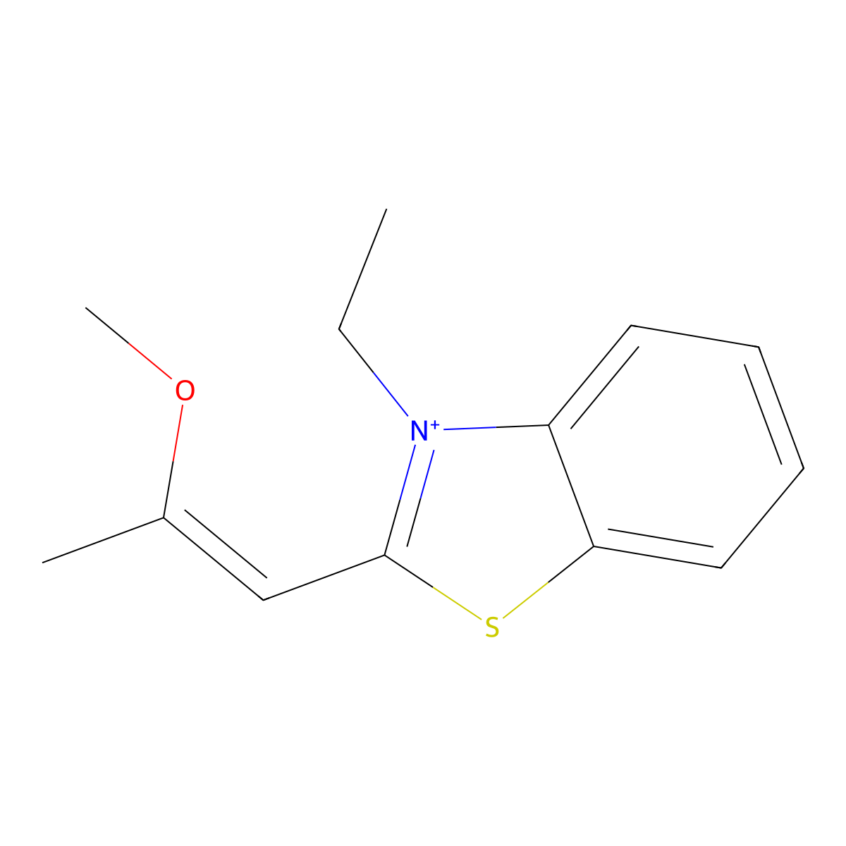 3-Ethyl-2-(2-methoxy-1-propen-1-yl)benzothiazolium molecular structure, CAS 76154-65-9