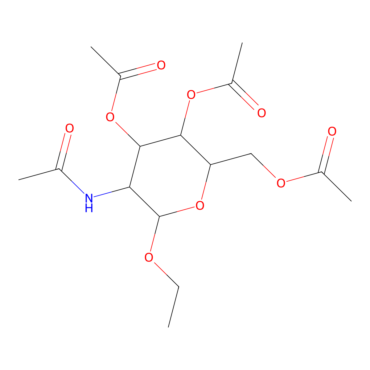 (2R,3S,4R,5R,6R)-5-Acetamido-2-(acetoxymethyl)-6-ethoxytetrahydro-2H-pyran-3,4-diyl diacetate molecular structure, CAS 76155-50-5