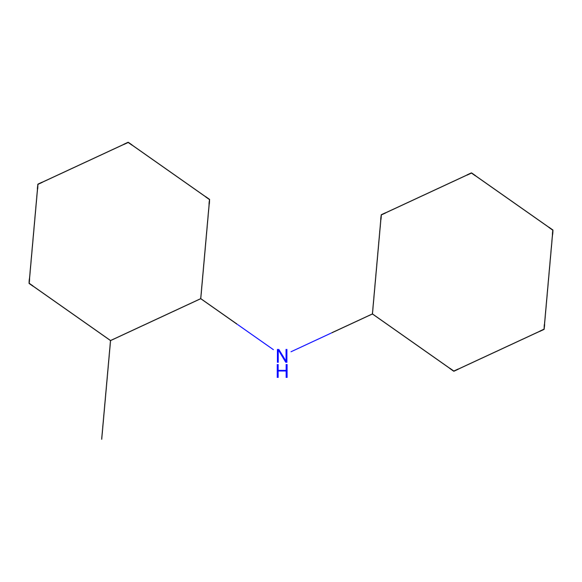 N-cyclohexyl-2-methylcyclohexan-1-amine molecular structure, CAS 7616-98-0