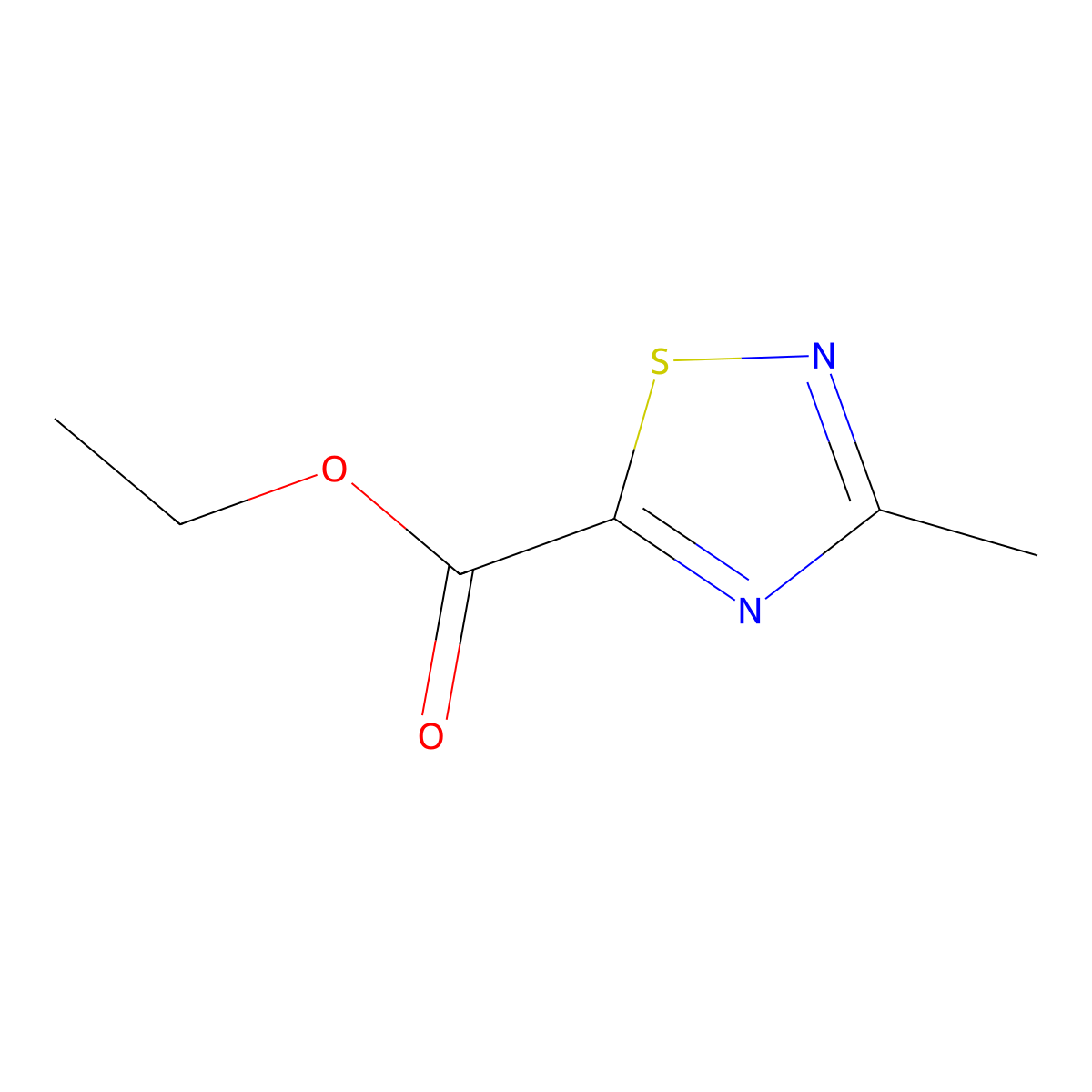 Ethyl 3-methyl-1,2,4-thiadiazole-5-carboxylate molecular structure, CAS 76162-56-6