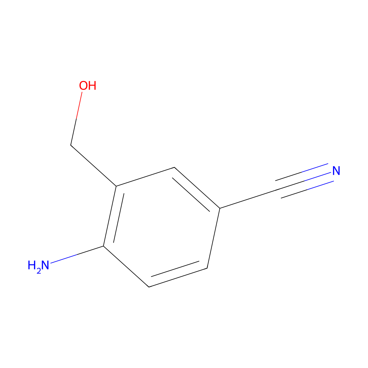4-Amino-3-(hydroxymethyl)benzonitrile molecular structure, CAS 76163-62-7