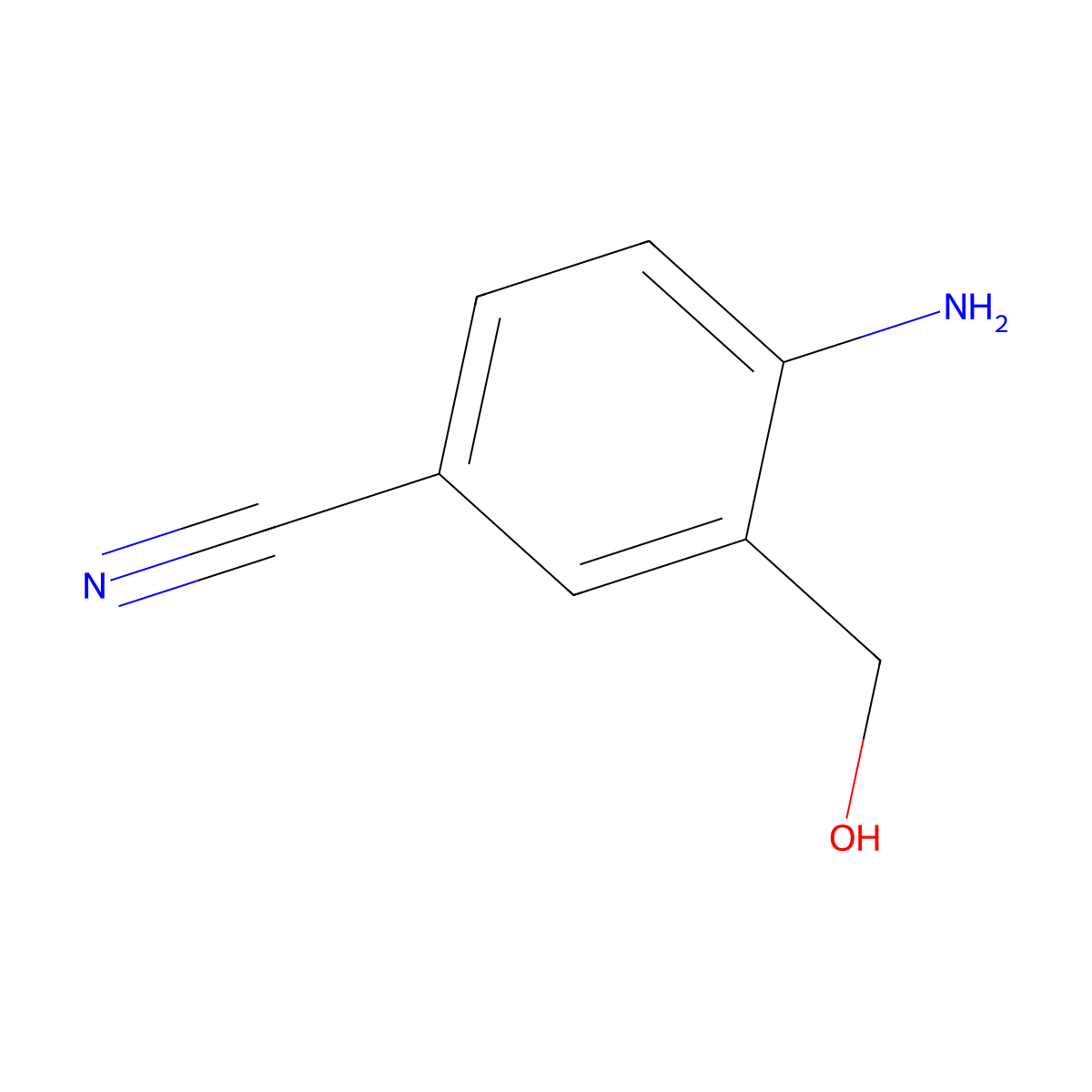 4-Amino-3-(hydroxymethyl)benzonitrile molecular structure, CAS 76163-62-7