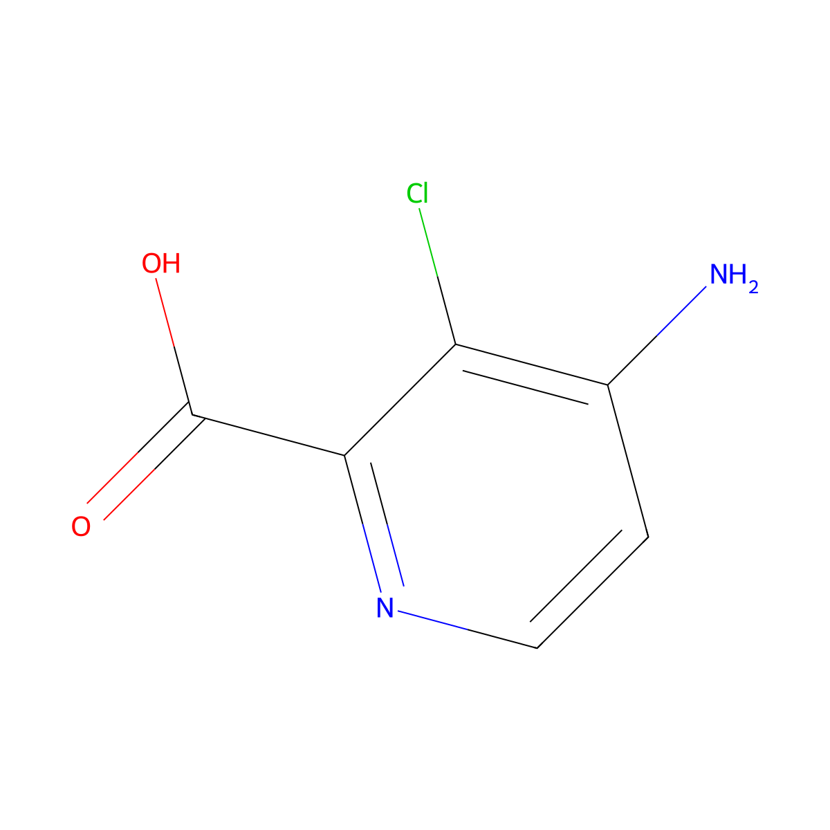 4-Amino-3-chloropyridine-2-carboxylic acid molecular structure, CAS 76165-18-9