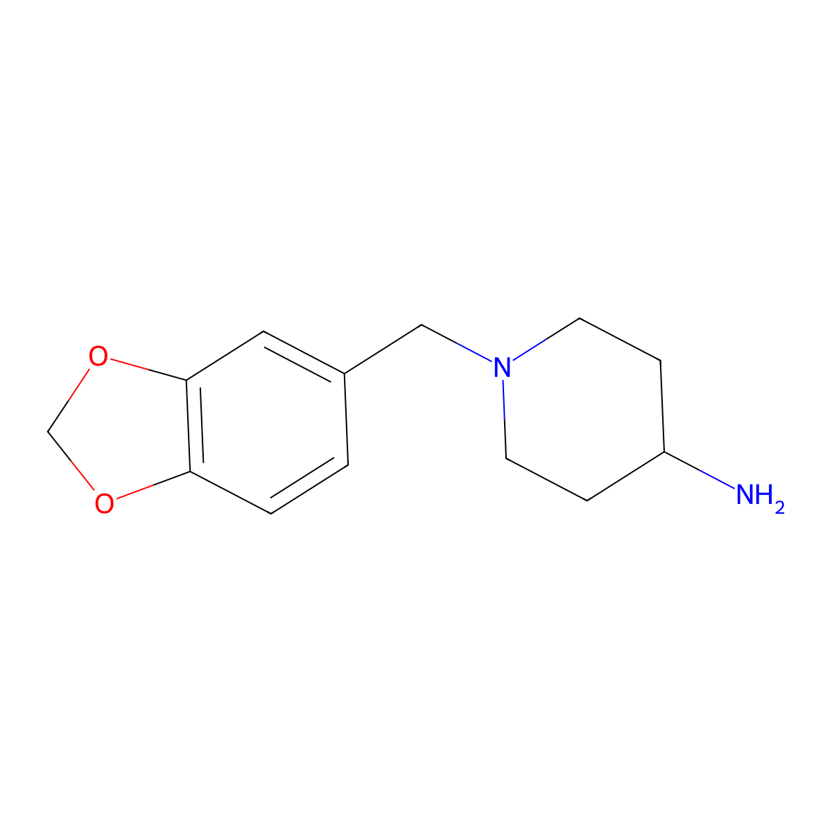 1-(1,3-Benzodioxol-5-ylmethyl)piperidin-4-amine molecular structure, CAS 76167-58-3
