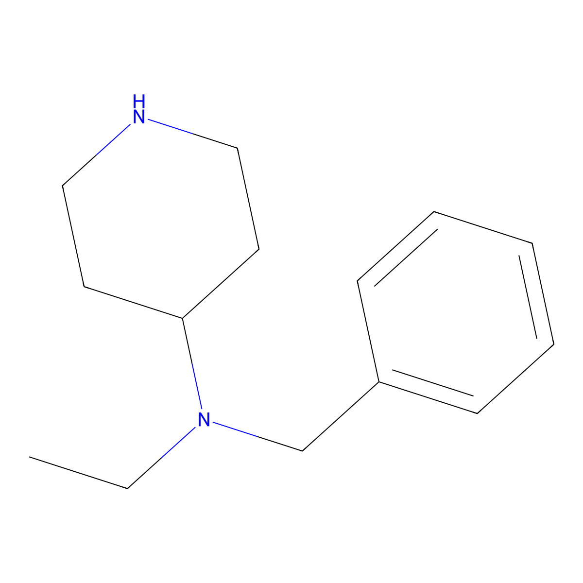 n-Benzyl-n-ethylpiperidin-4-amine molecular structure, CAS 76167-64-1