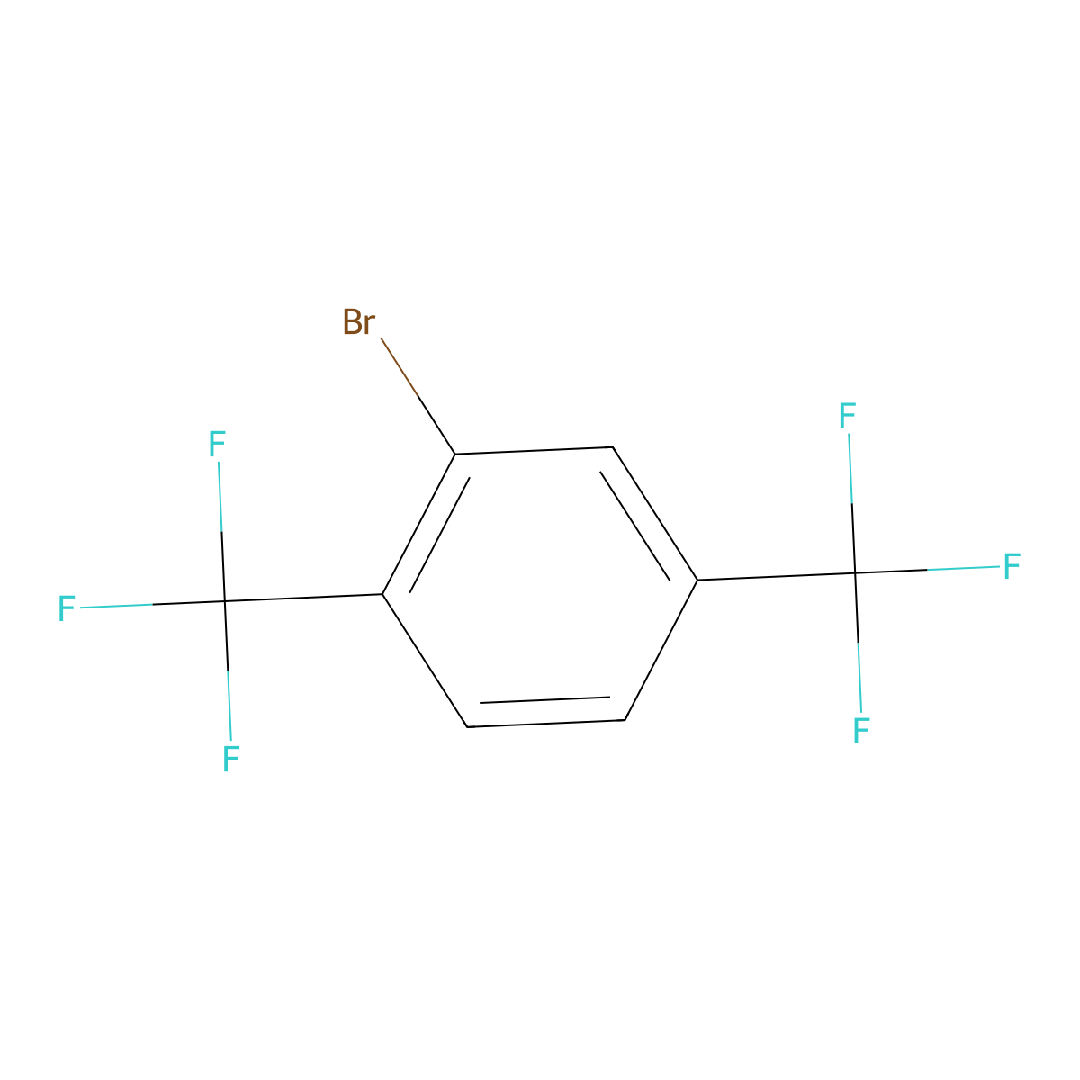 2-Bromo-1,4-bis(trifluoromethyl)benzene molecular structure, CAS 7617-93-8