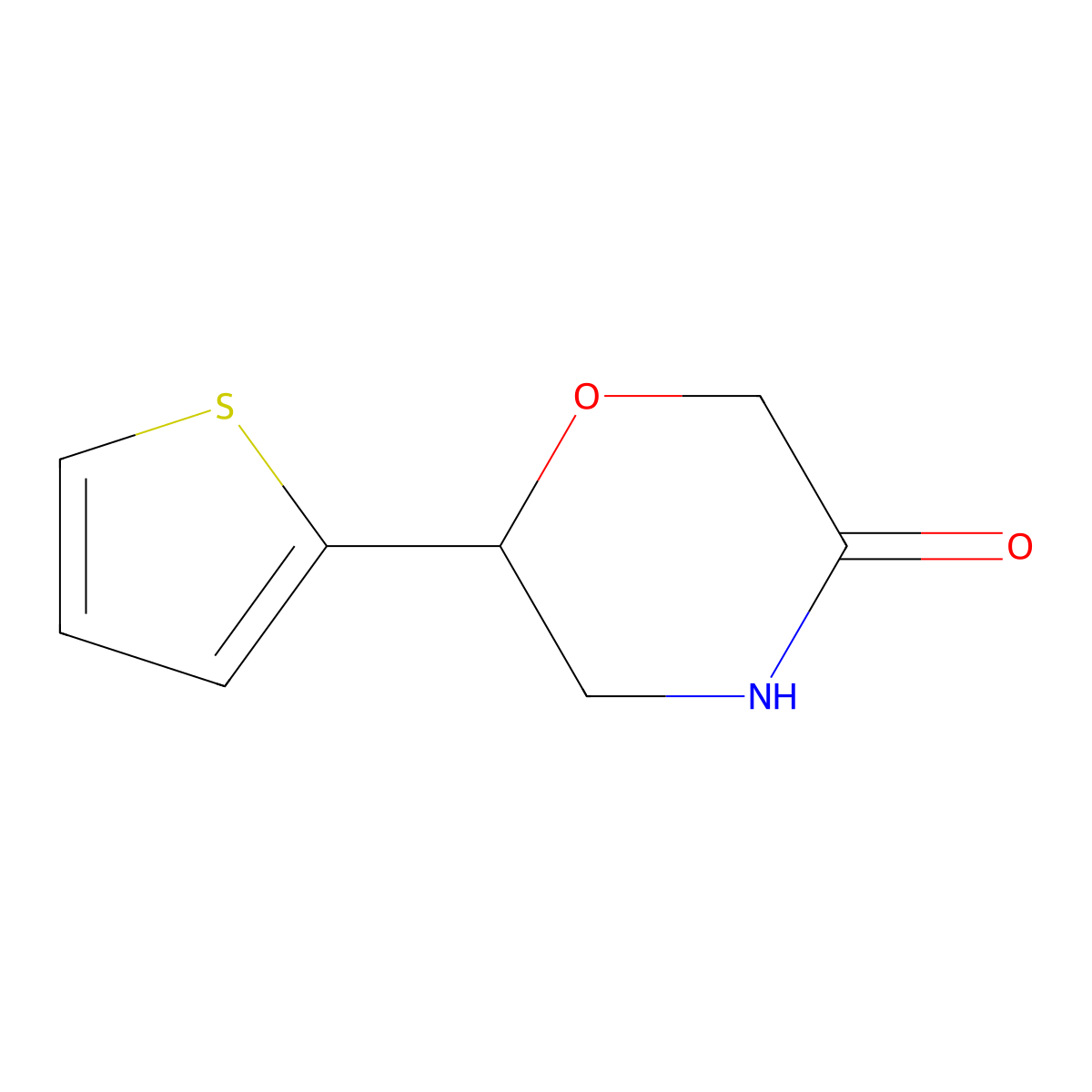 6-(Thiophen-2-yl)morpholin-3-one molecular structure, CAS 76175-42-3