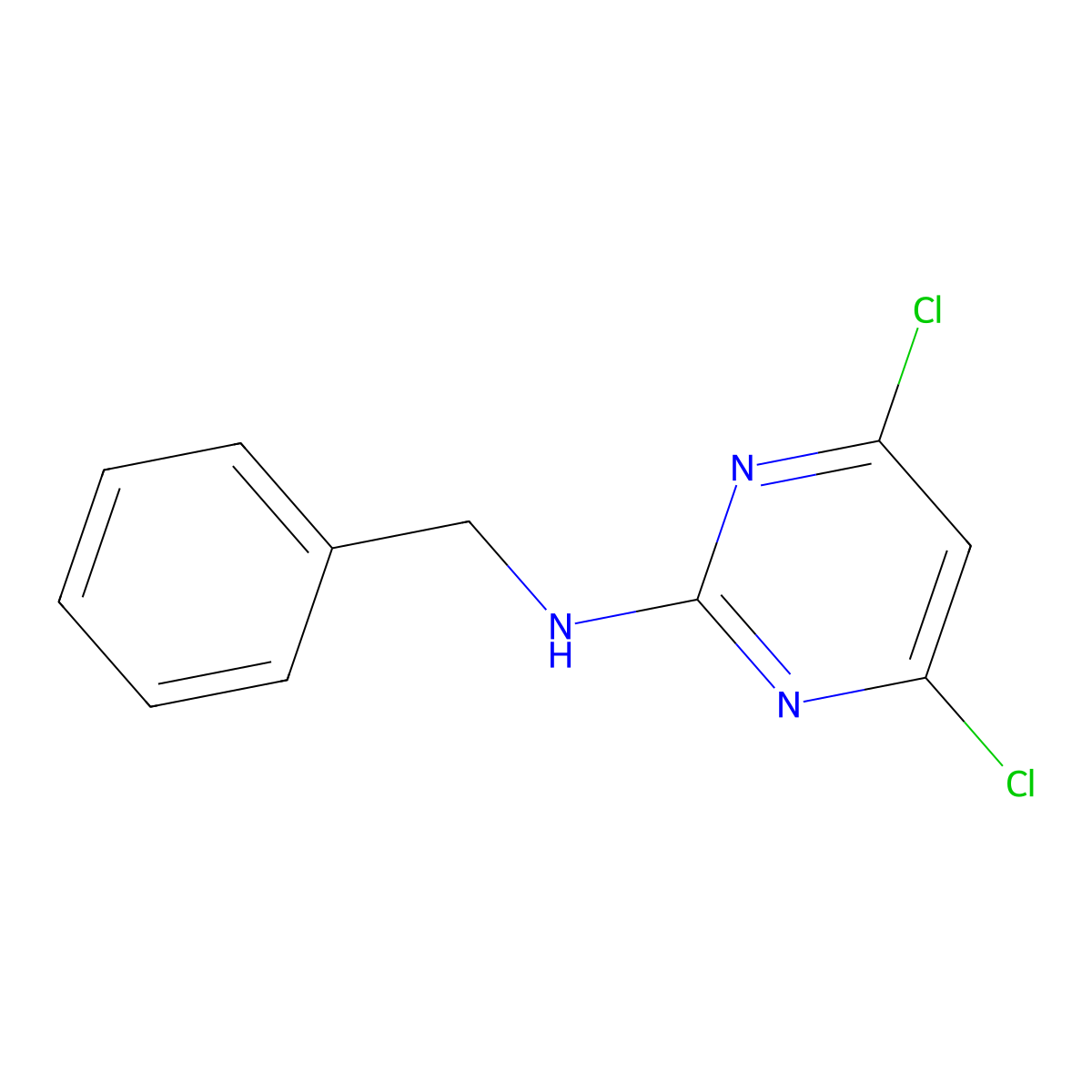 N-benzyl-4,6-dichloropyrimidin-2-amine molecular structure, CAS 76175-65-0